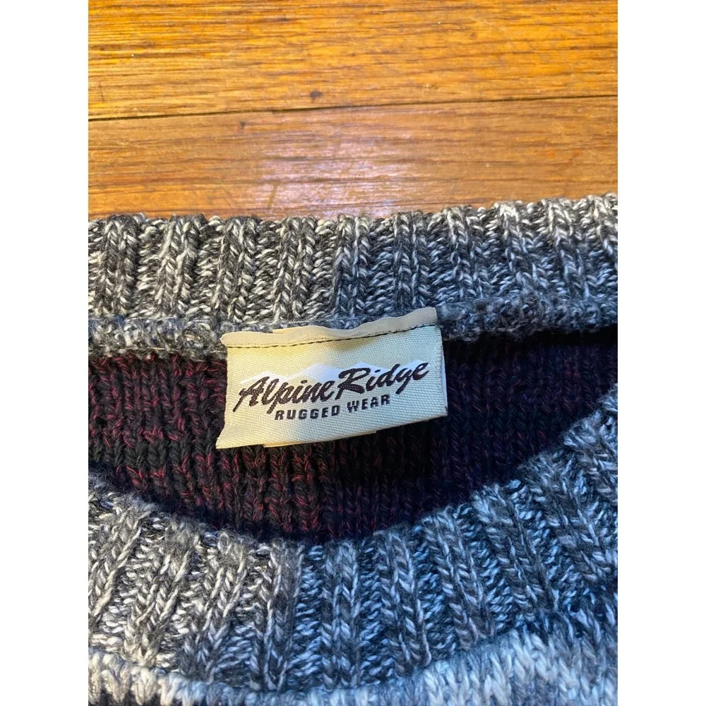 Vintage 90s Alpine Ridge Striped Knit Sweater Geometric Pattern Pullover‎ Mens L